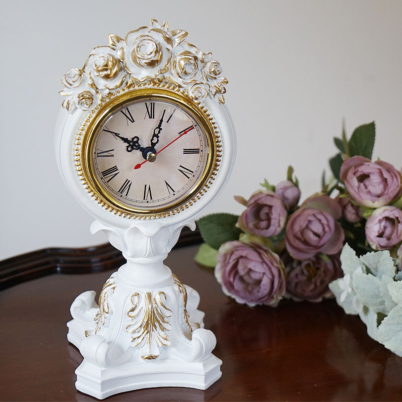 楽天市場】【スーパーセール期間限定価格】 白バラ ゴールド クロック