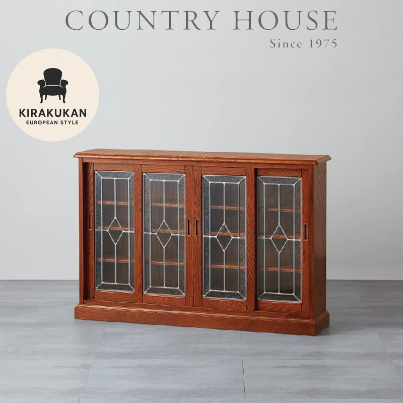 楽天市場】カントリーハウス スリムキャビネット4枚引戸 CDB33 木部色