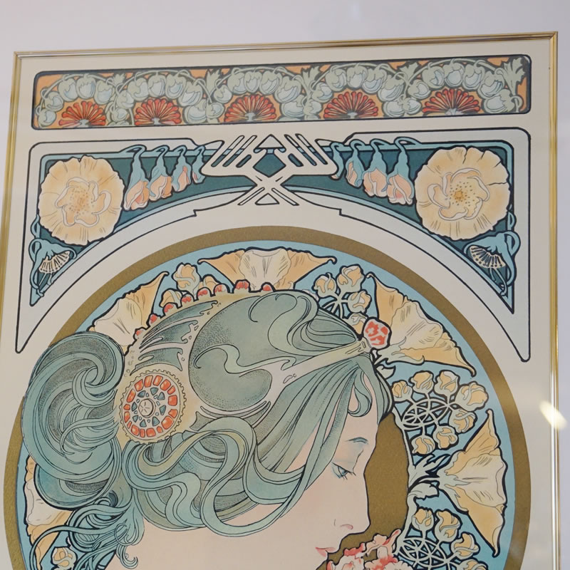 楽天市場】ヴィンテージ アルフォンス ミュシャ画 「 桜草 」 シルク