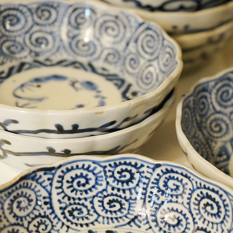 楽天市場】ヴィンテージ 古伊万里 15cm 丸皿 蛸唐草文 10枚セット 和風