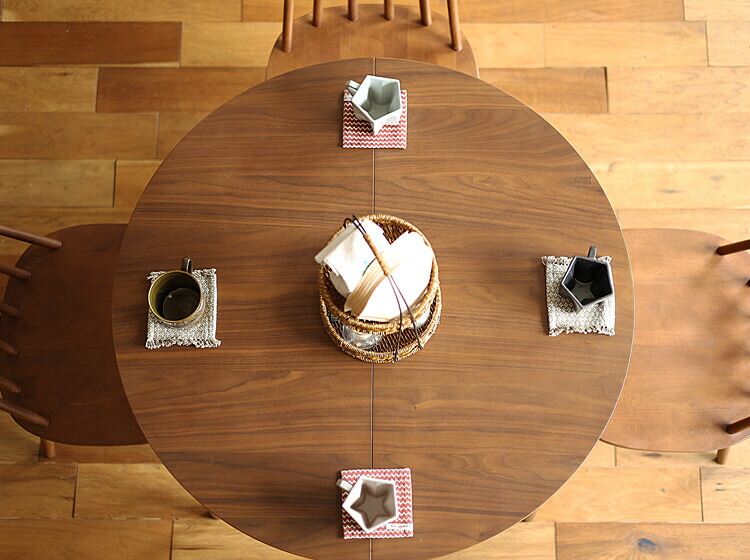 楽天市場】円形 伸長式ダイニングテーブル Rizn(リズン) ブラウン