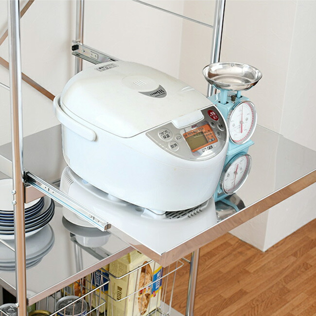 楽天市場】【特典あり】ステンレスレンジラック ミドル オープン[足立