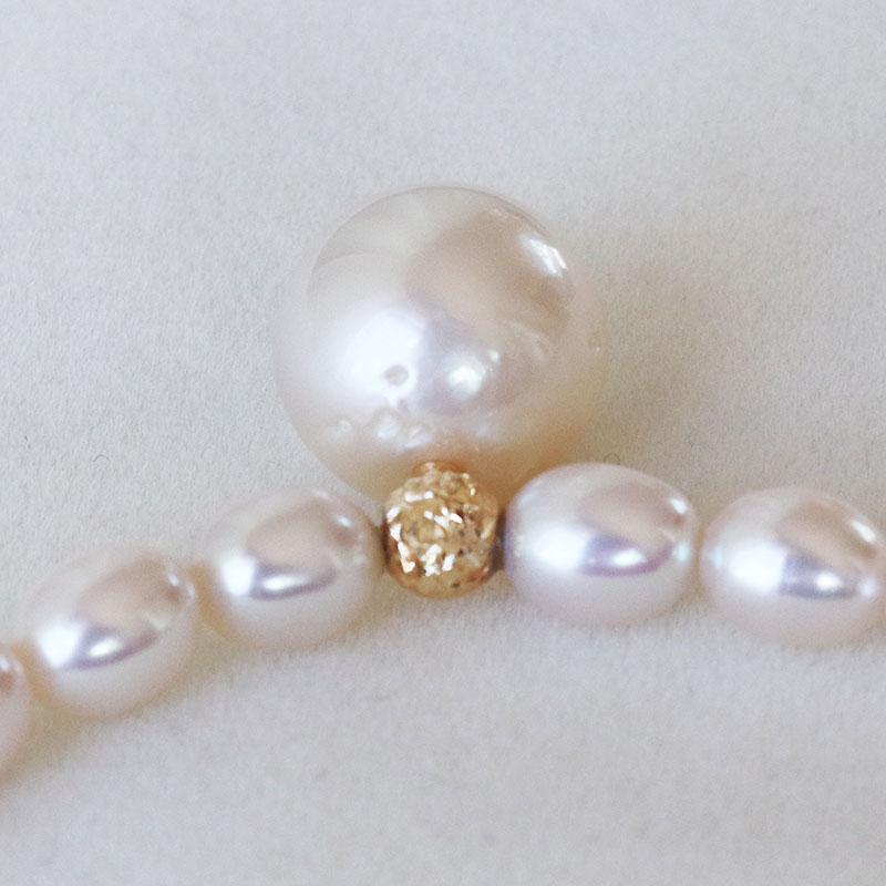 楽天市場】白蝶真珠 淡水真珠 ネックレス ホワイトピンク K18YG 41cm+