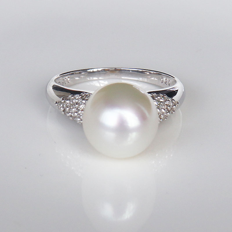 楽天市場】白蝶真珠 ダイヤ 指輪 リング 12号 ホワイト プラチナ