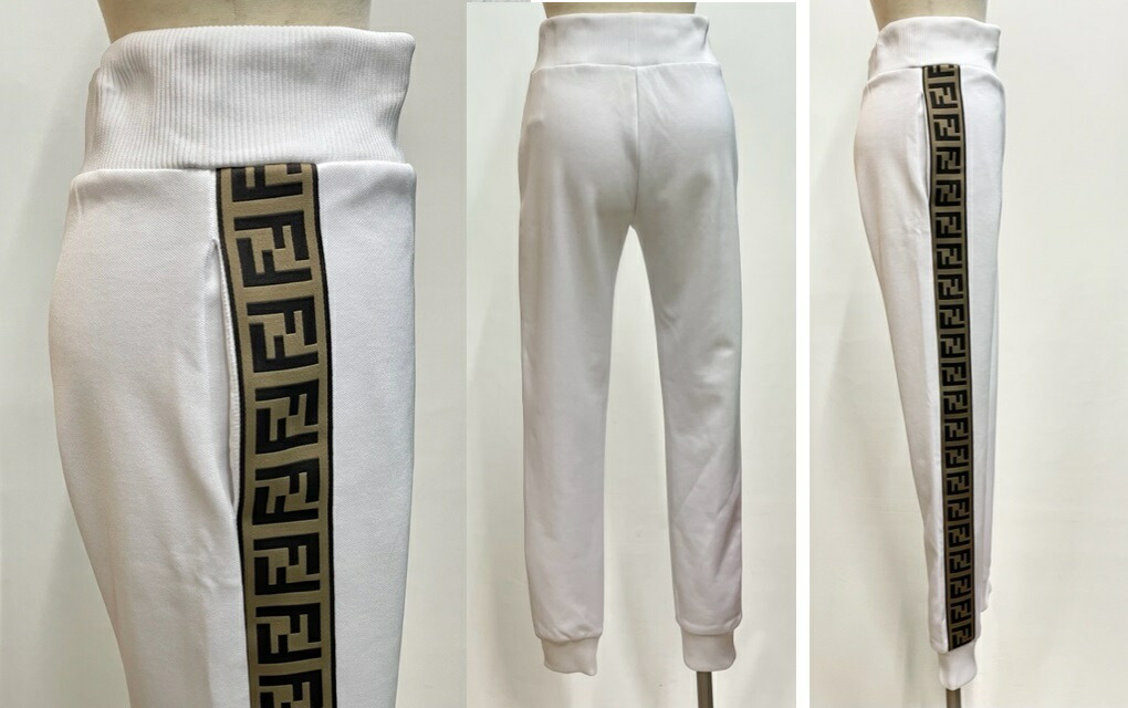 楽天市場】フェンディ【FENDI 】 ジョガーパンツ FF ズッカ柄 白