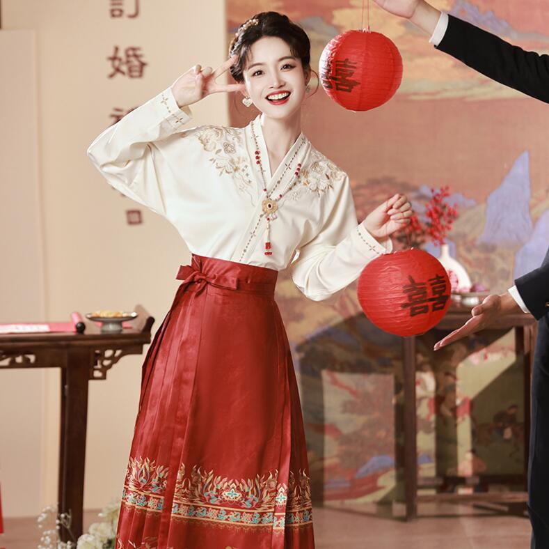 楽天市場】漢服 中華古代服 フレアスカート プリーツスカート 花柄