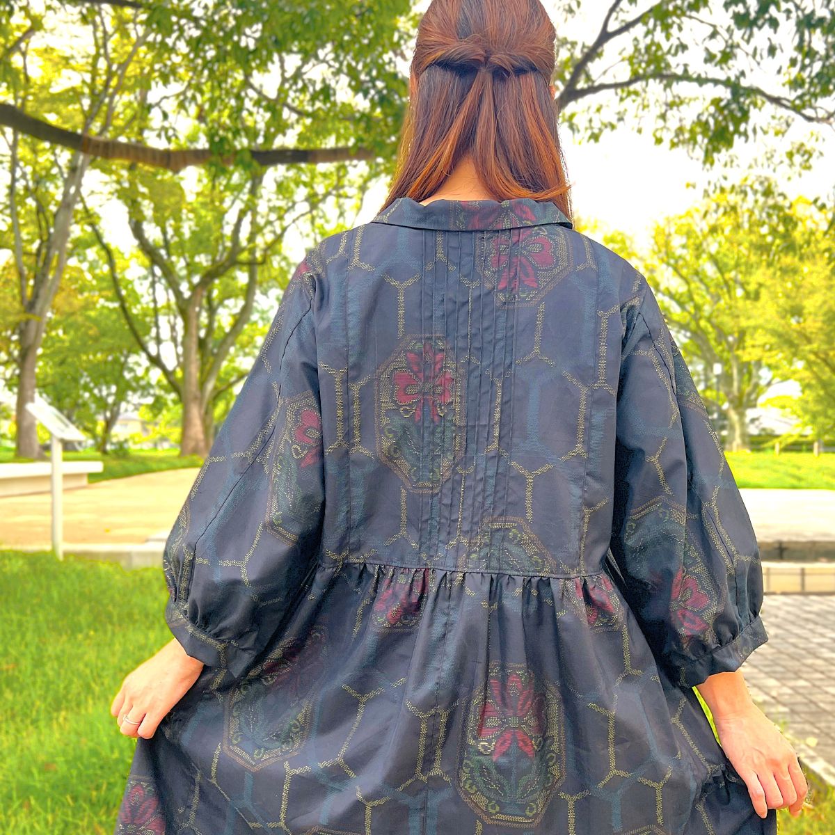 楽天市場】【大島紬リメイクワンピース】1点物創作服ミセス40代50