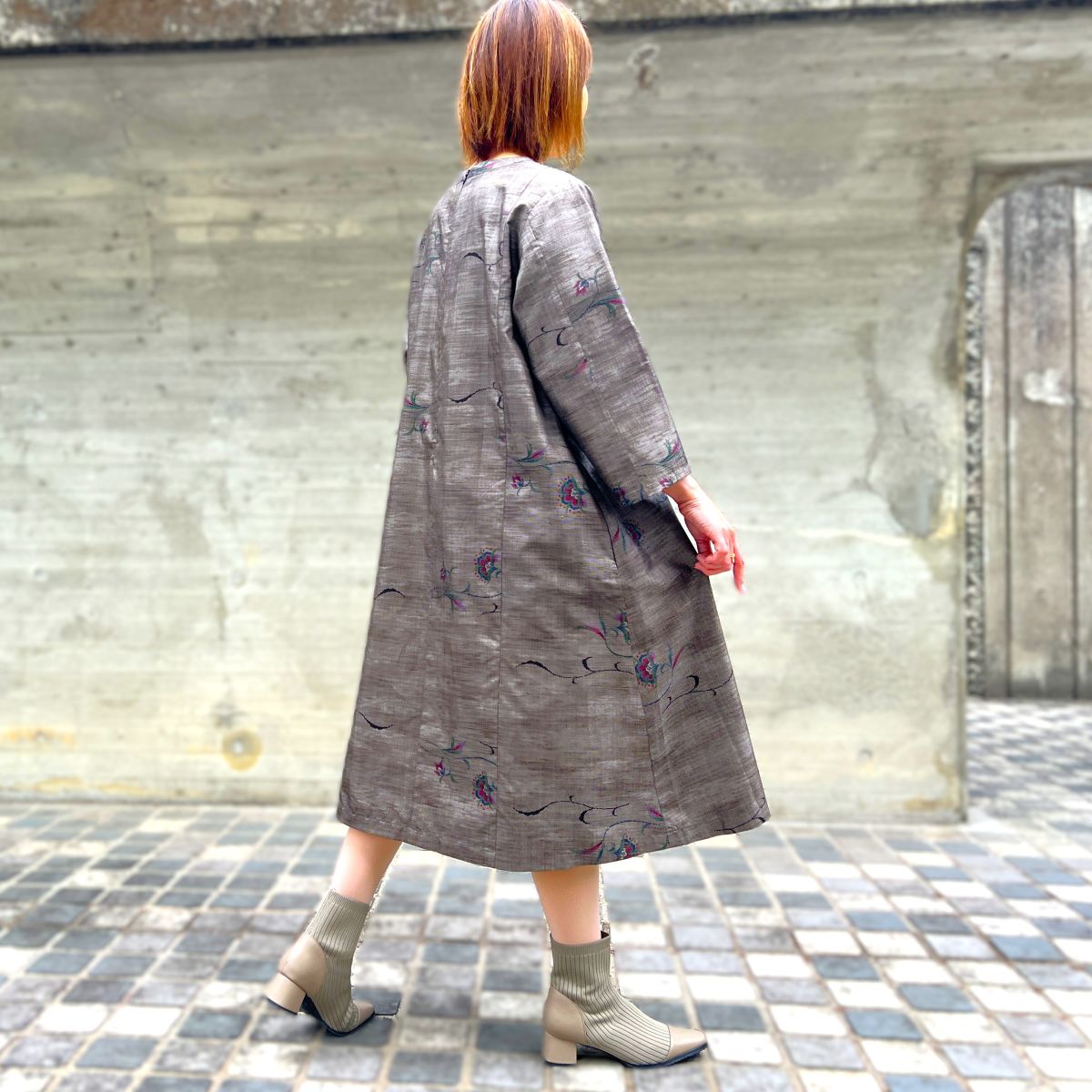 楽天市場】【大島紬アレンジタックワンピース】作家一点ものミセス40