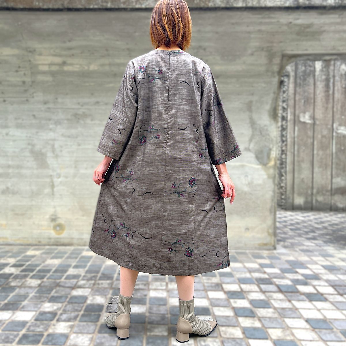 楽天市場】【大島紬アレンジタックワンピース】作家一点ものミセス40