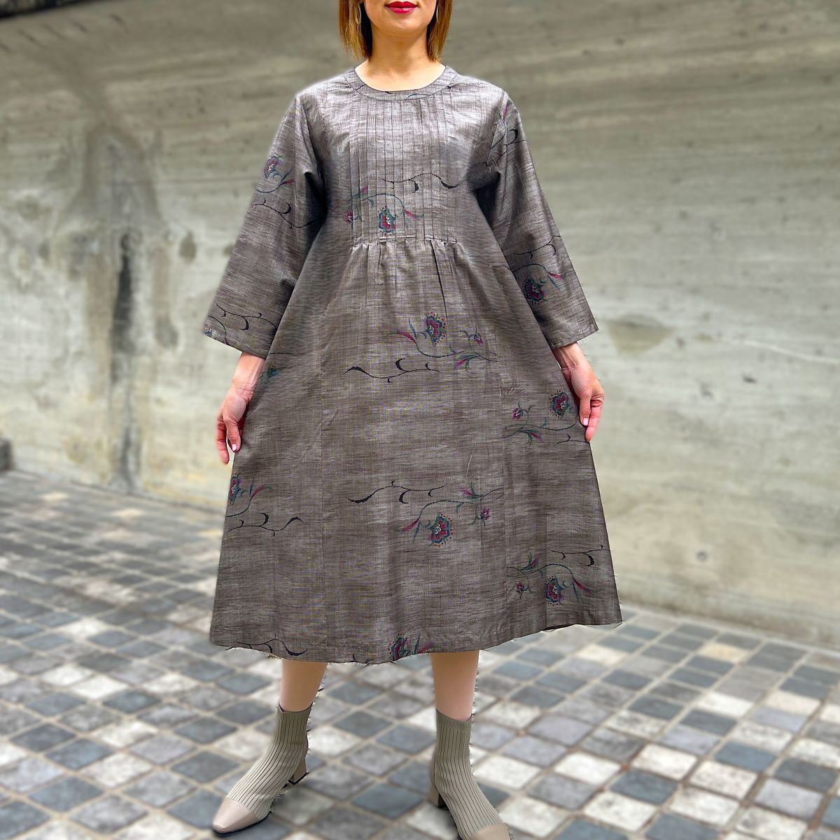 楽天市場】【大島紬アレンジタックワンピース】作家一点ものミセス40