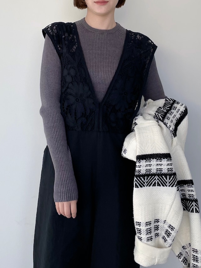 楽天市場】【MUVEIL】 レースサロペット ミュベール White Black