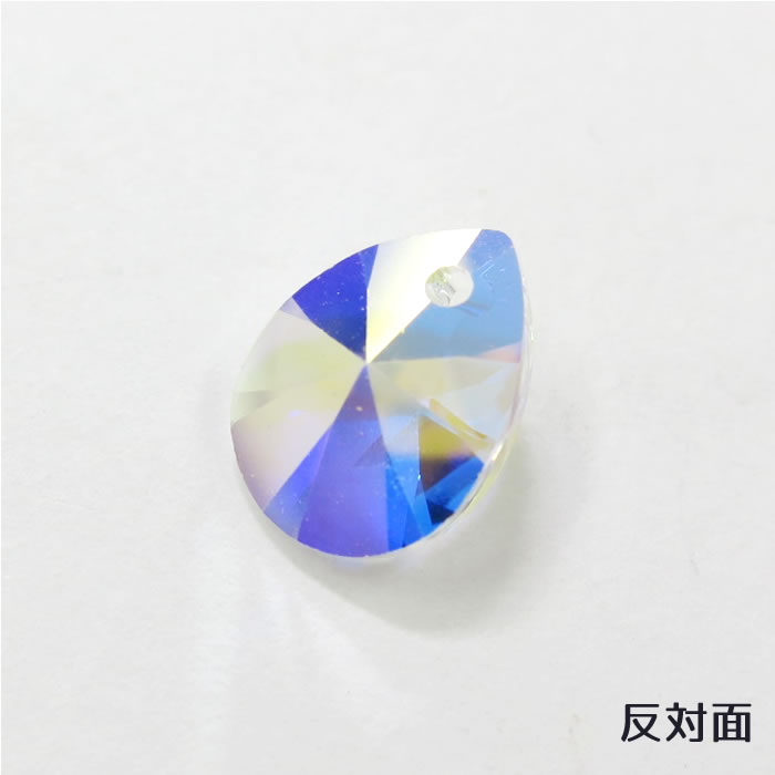 楽天市場】立体 スワロフスキー 通し穴あり ペア型 クリスタルAB 8mm