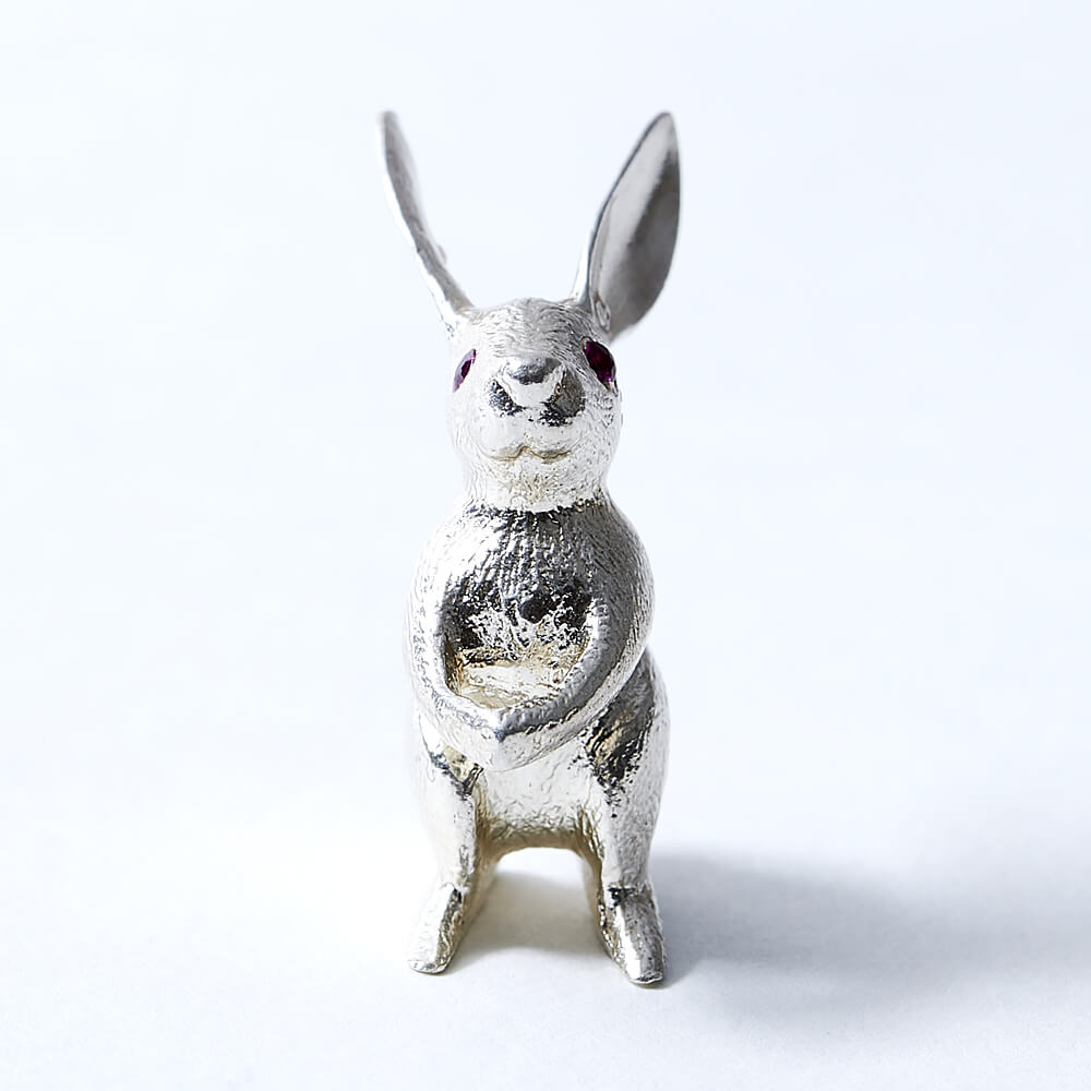 楽天市場】うさぎ香立 送料無料 手づくり 伝統工芸品 シルバー 銅金