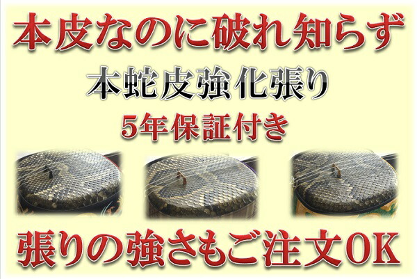 楽天市場】三線 本皮 本蛇皮強化張り：ブラック 真壁型 黒塗り