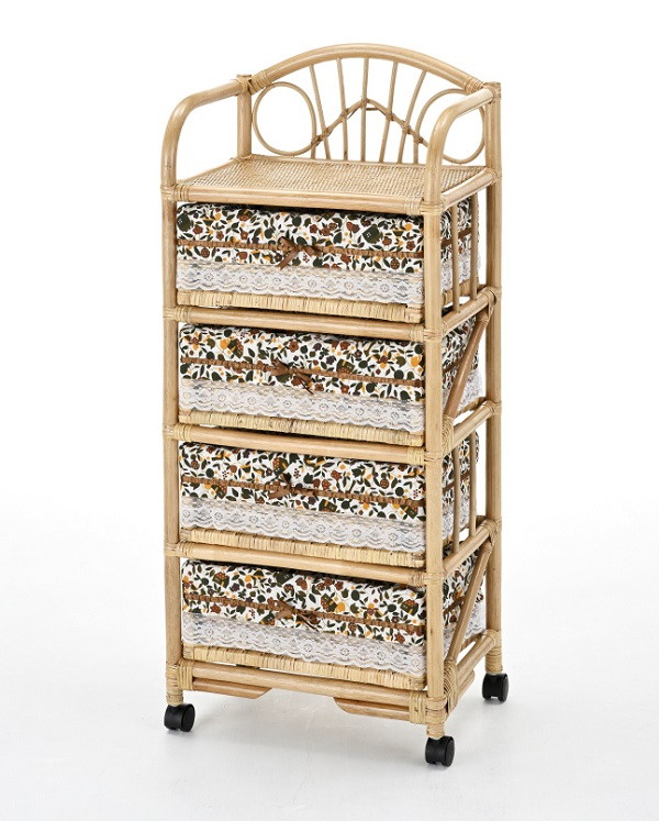 楽天市場】籐 ラタン 収納 チェスト 4段の通販