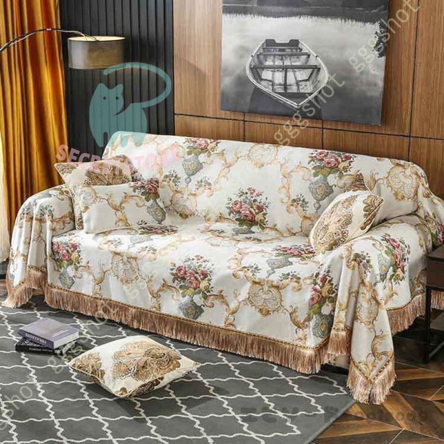 カラフル 花 アート マルチカバー ソファーカバー ビンテージラグ