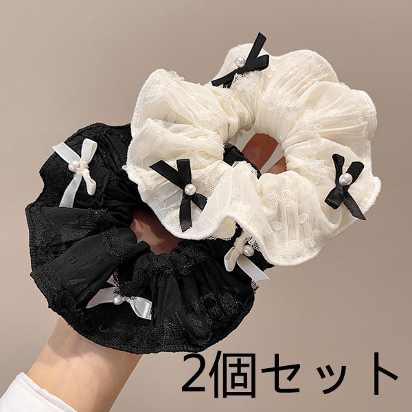 楽天市場】シュシュ2色2個セット☆送料無料☆ヘアゴムシュシュ 直径約