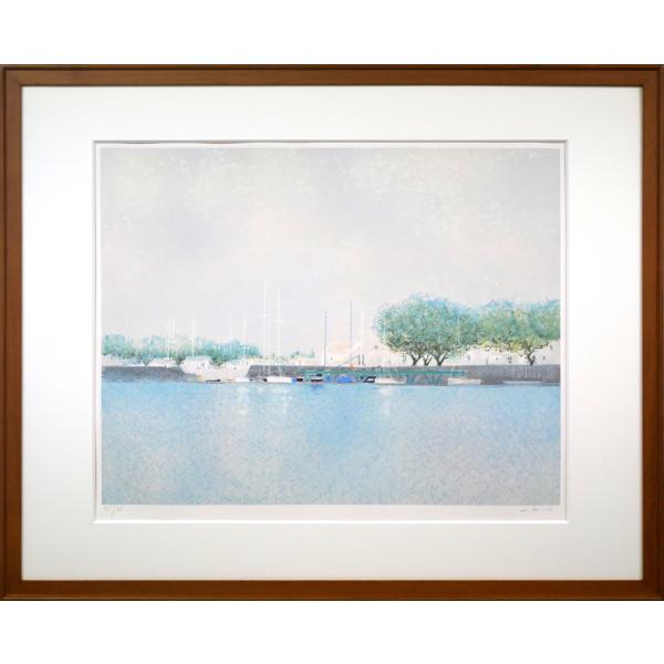 美品 アンドレ・ブラジリエ「海の前のレース」リトグラフ 直筆サイン