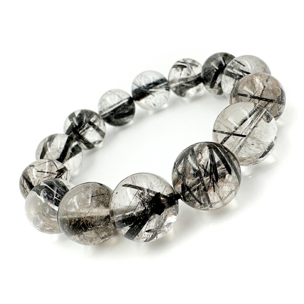 楽天市場】高ランク ブラックルチルクォーツブレスレット ブラック