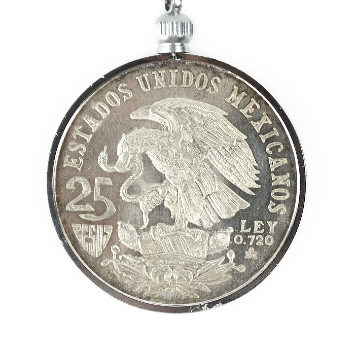 1968 年夏季オリンピック メキシコ 25 ペソ銀貨、タイプ 1、JF/1 1968