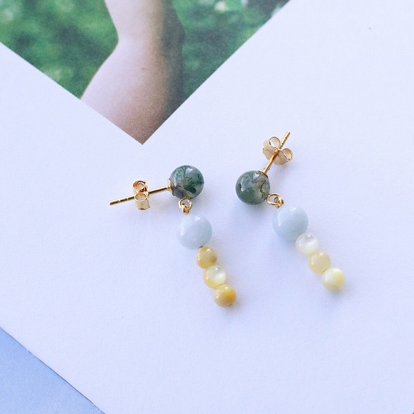 楽天市場】モスアゲート ピアスの通販