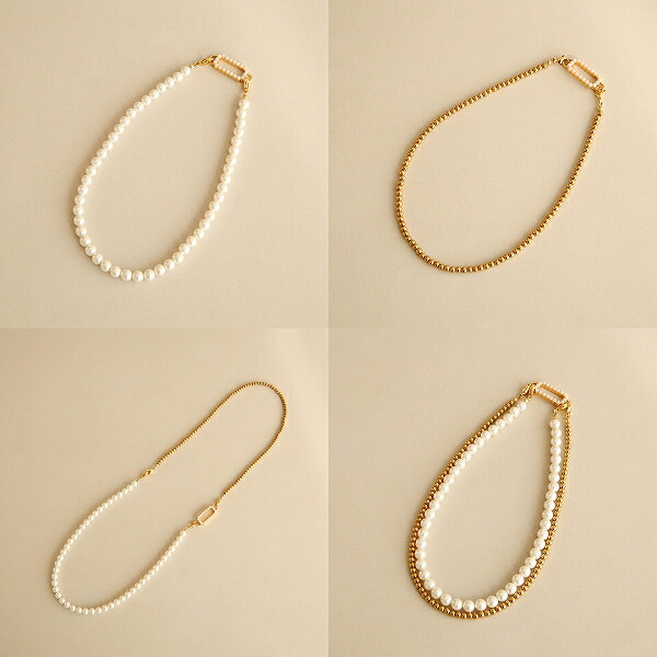 楽天市場】hinahina ヒナヒナ ZERO 4WAYネックレスゴールド × パール