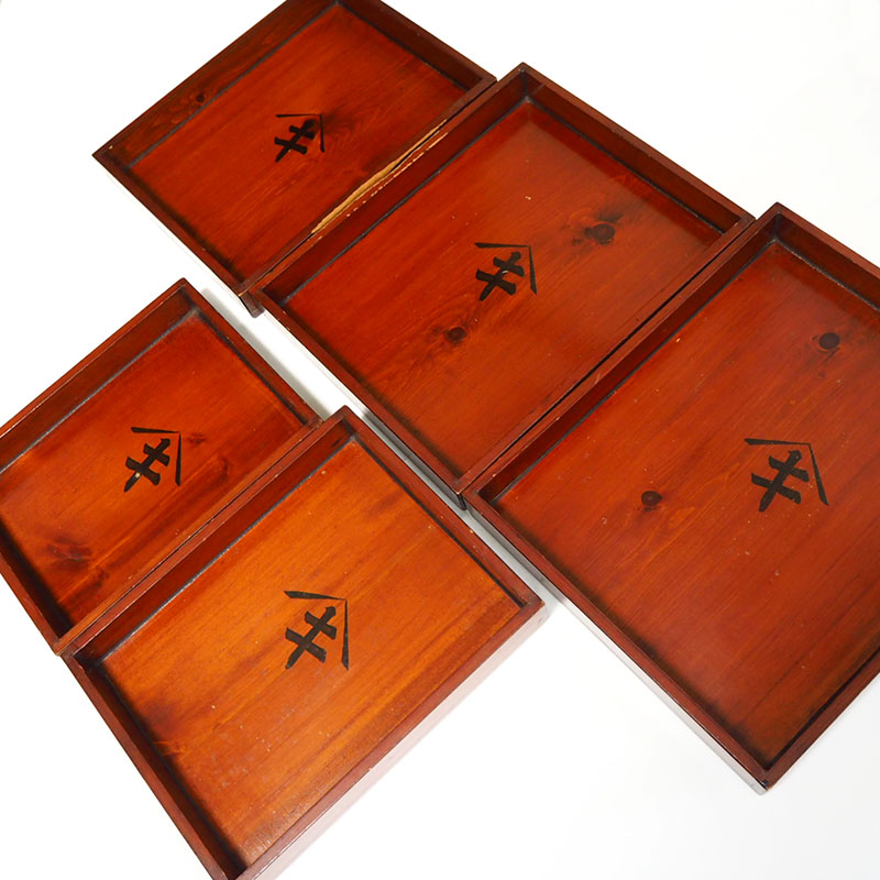 楽天市場】入れ子 木箱 5枚組 0604 古道具 古民家 民具 角盆