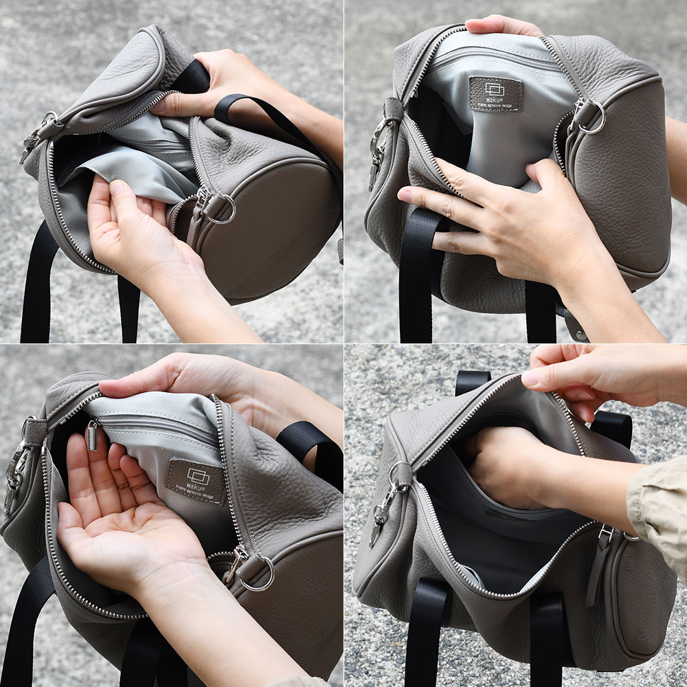 ボストンバッグ スクエアバッグ フライパン持ち手カバー ハンドメイド