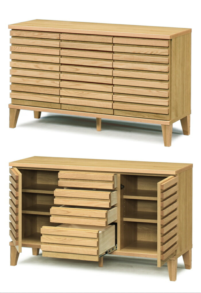 楽天市場】レッドオーク材 サイドボード リビングボード 木製