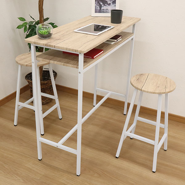 楽天市場】カウンターテーブル 3点セット スツール 2脚 90高 100幅