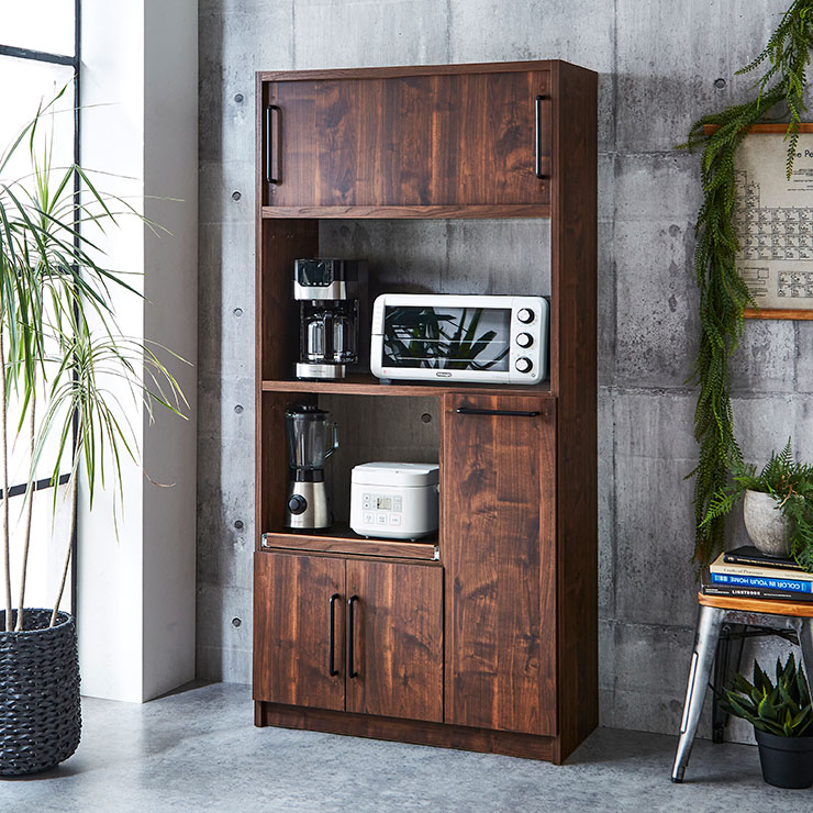 楽天市場】3/4〜 ☆55%OFF☆ 食器棚 完成品 レンジ台 キッチンボード