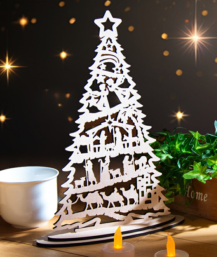 楽天市場】3/4〜 ☆10%OFF☆ クリスマスツリー 木製 卓上サイズ 幅約
