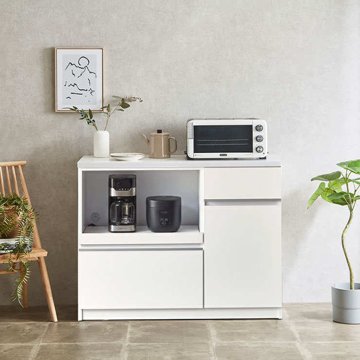 楽天市場】食器棚 大川家具 レンジ台 キッチンボード 完成品 キッチン