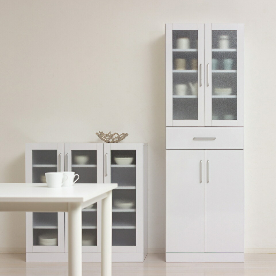 楽天市場】食器棚 幅60 高さ180 白 ホワイト キッチン収納