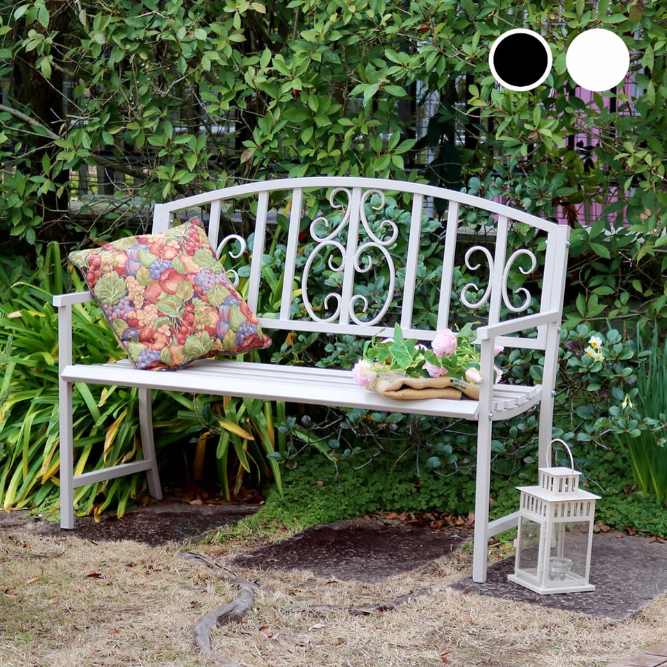 楽天市場】【6ヶ月保証付】アイアンベンチ 公園 素敵 明日 夢想 ベンチ