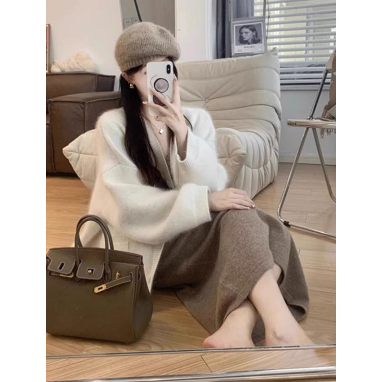 楽天市場】セットアップ カーディガン ニットワンピース レディース