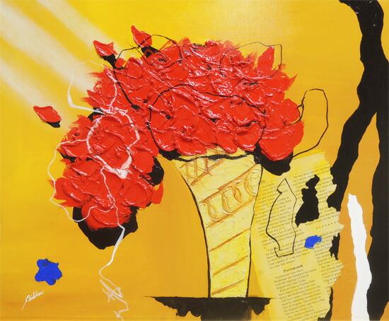 楽天市場】絵画 油絵 赤いバラ (西原正一) 送料無料 【肉筆】【油絵