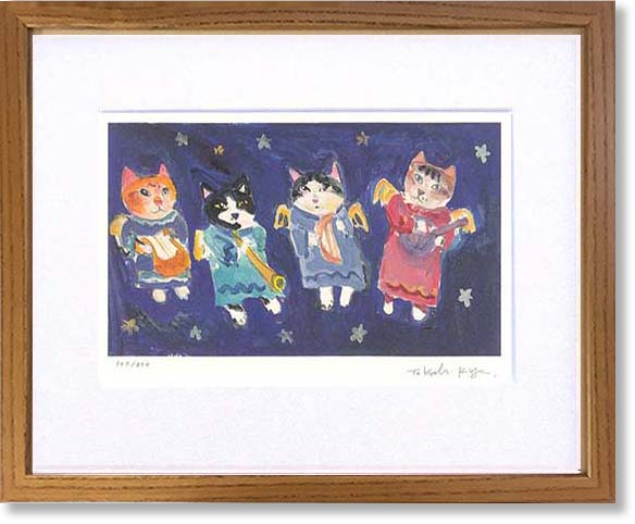 楽天市場】絵画 版画 猫 久下貴史・幼いエンジェルキャッツ インテリア
