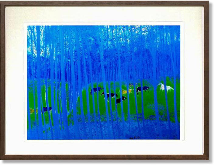 美品 アンドレ・ブラジリエ「海の前のレース」リトグラフ 直筆サイン