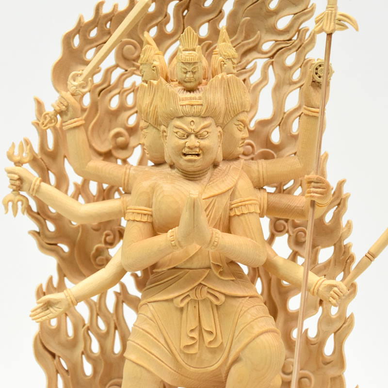 楽天市場】木彫り仏像 【大元帥明王】 桧木 立5.0寸 総高26.5cm : 海宇