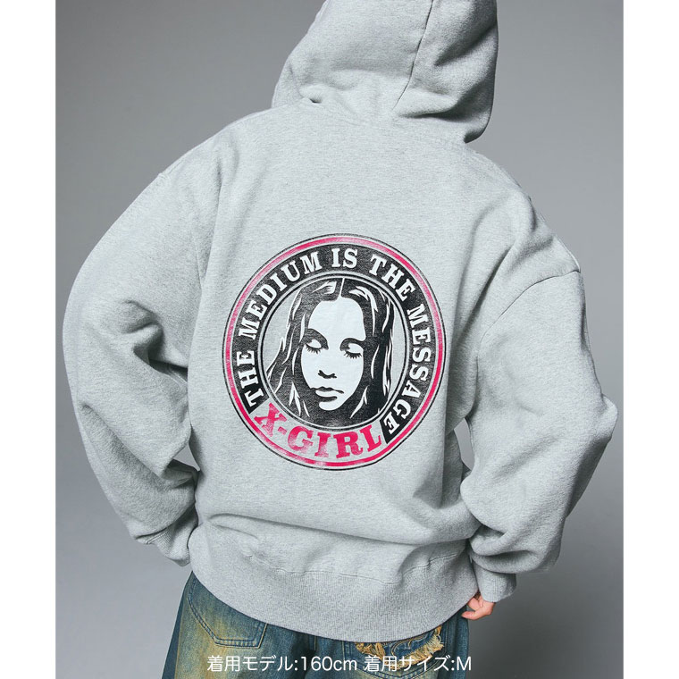 楽天市場】エックスガール パーカー X-girl CIRCLE LOGO AND FACE ZIP
