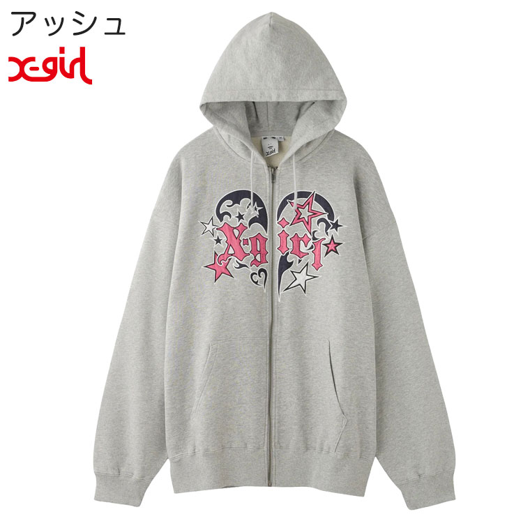 楽天市場】エックスガール パーカー TRIBAL HEART ZIP UP SWEAT HOODIE