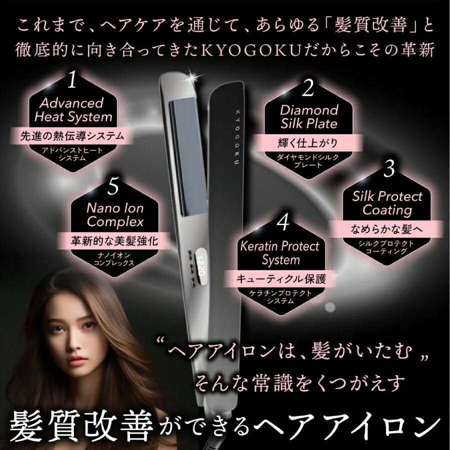 楽天市場】KYOGOKU ナノシルクケラチン ストレートアイロン 25mm ヘア