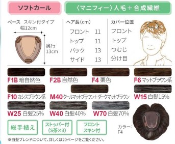 楽天市場】フォンテーヌ トップピース BPR911 アデランス 部分ウィッグ