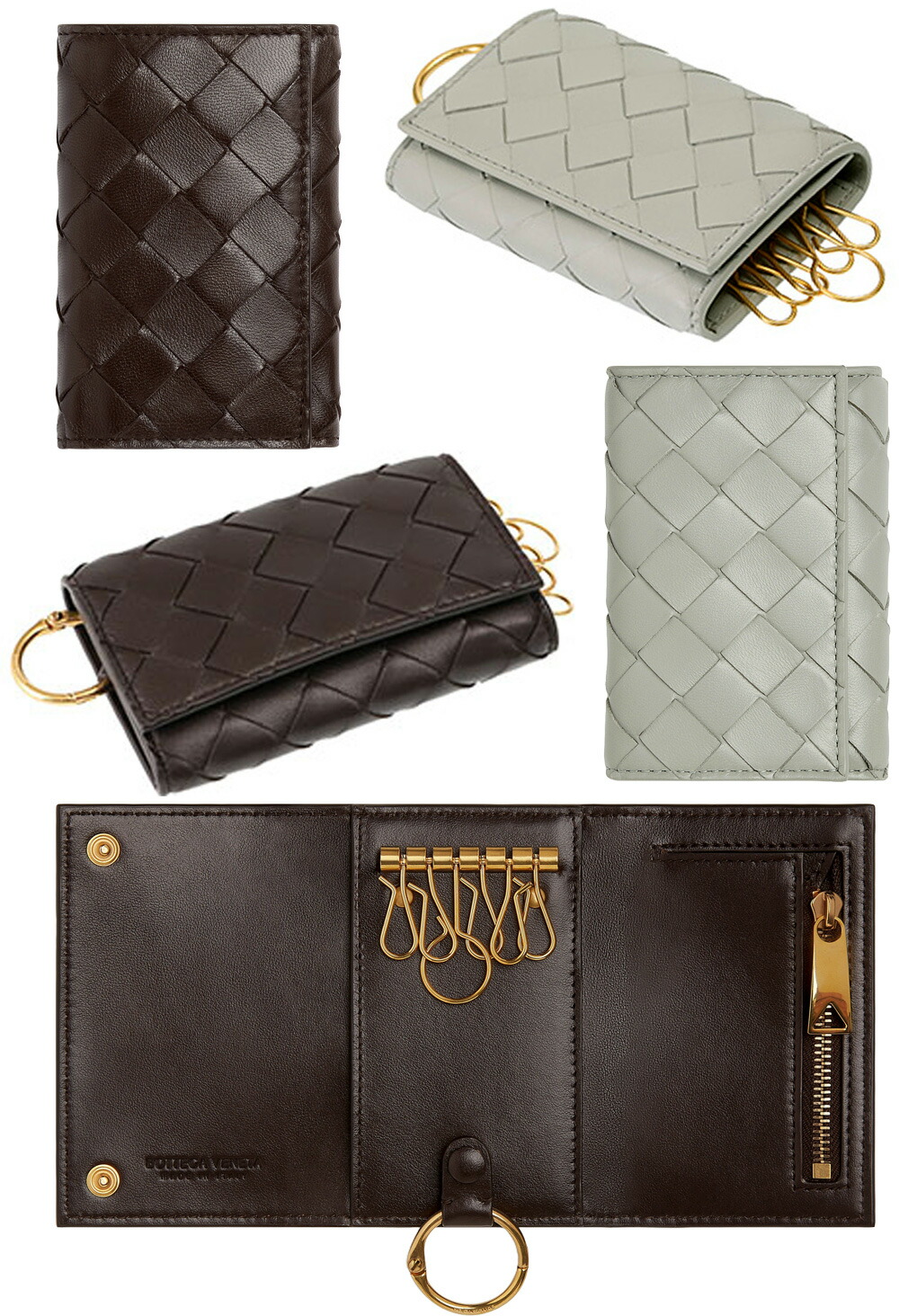 人気✨Bottega Veneta ダークブラウン ケース キーリング付き 人気