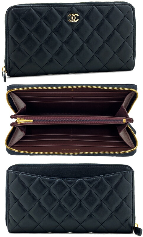 楽天市場】CHANEL シャネル 小銭入れ付きラウンドファスナー長財布