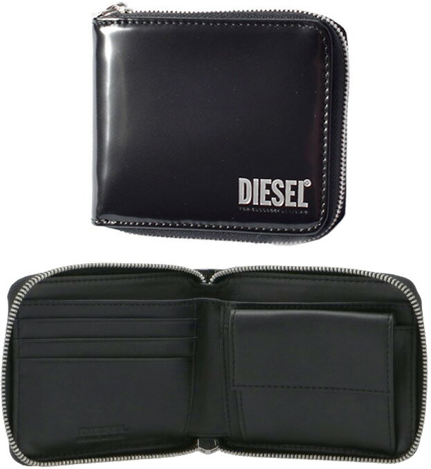 新品同様 DIESEL ディーゼル レザー ラウンドファスナー 財布