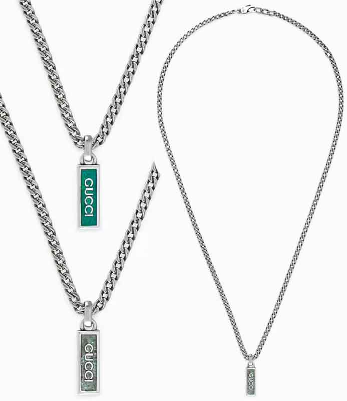 楽天市場】GUCCI グッチ ペンダントネックレスエナメルターコイズブ