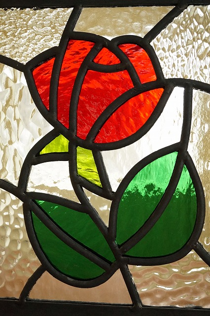 楽天市場】ステンドグラス パネル 住宅用 赤いバラ 8種のクリアガラス