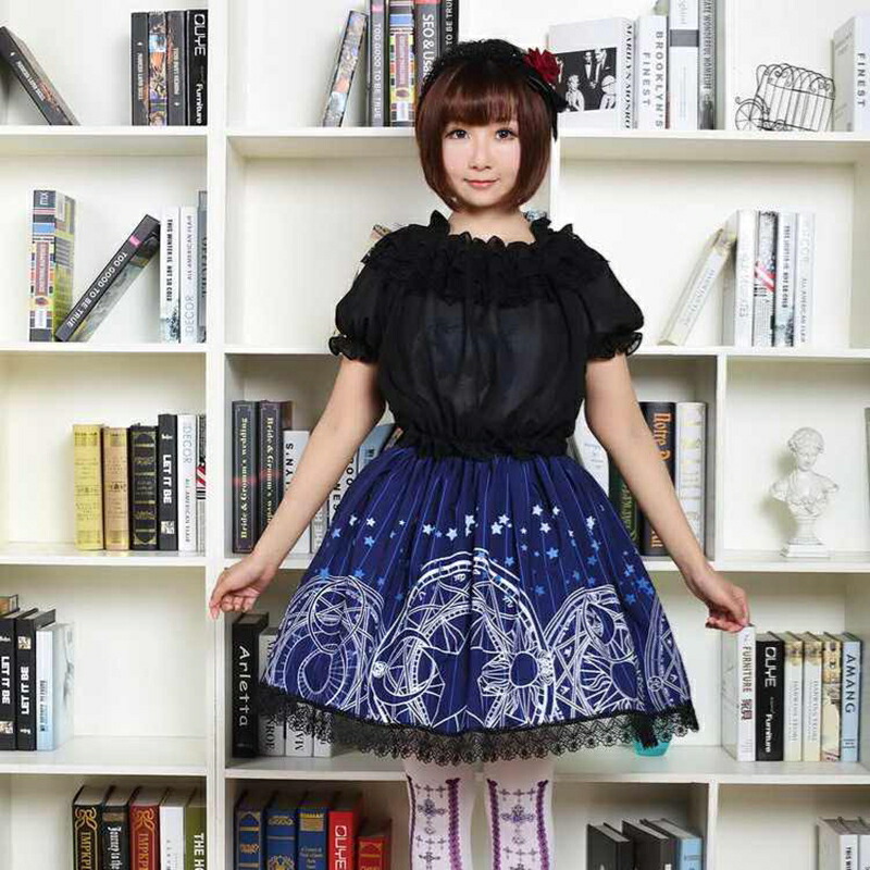 楽天市場】『魔法陣ゴシック』サクラブルーロリータスカート 星月